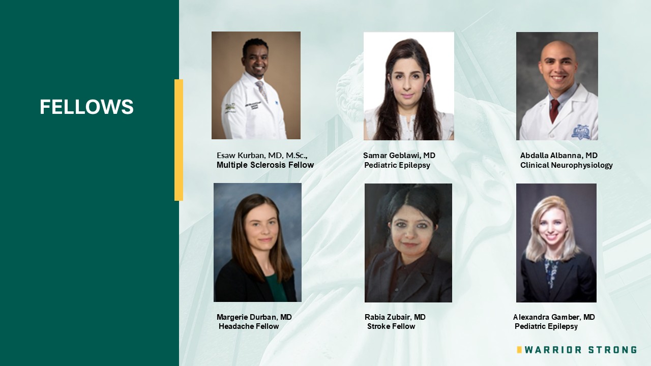 Headshots of current neurology fellows for 2026