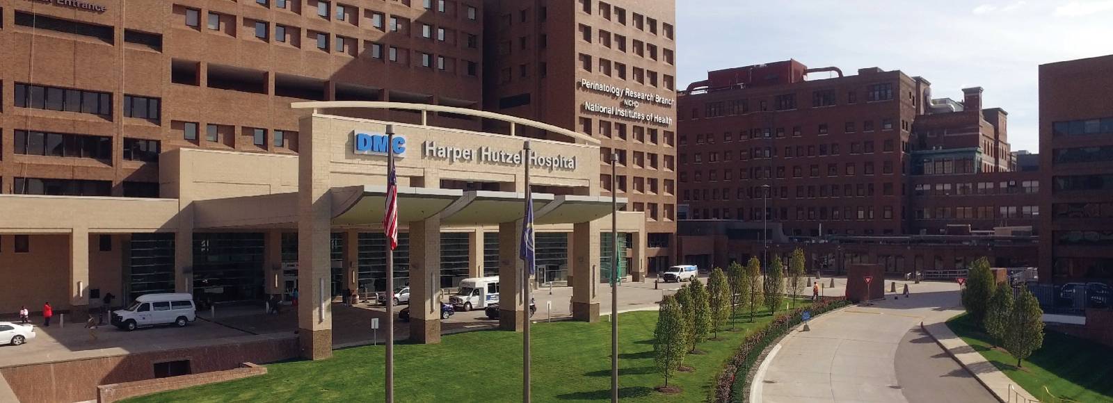 Front view of Harper Hospital